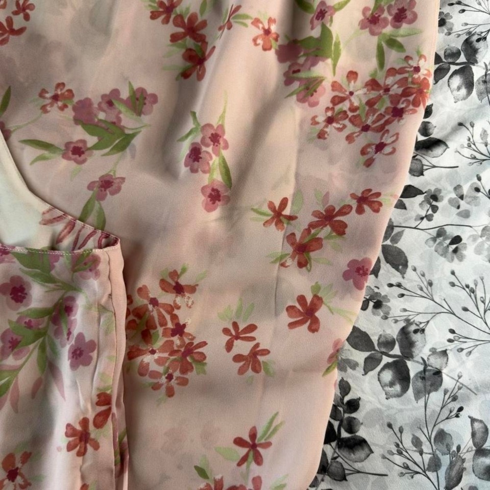 Vintage 2-in-1 Cottage Core Lightweight Floral Maxi Dress - Picture 5 of 8